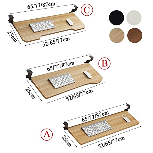 Tastaturablage unter dem Schreibtisch – stabile Holz- und Metallschublade zur Aufbewahrung von Mäusen – Schreibtischverlängerung – 75 x 25 cm – perfekt für Heimbüro und Gaming-Setup Bild 2