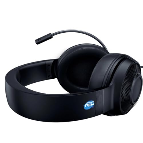 SIMPLETEK - Ultraleichtes Over-Ear-Gaming-Headset mit virtuellem 7.1 Audio und 3,5 mm Klinke, eingebautes Mikrofon, 1,3 m Kabel Bild 4