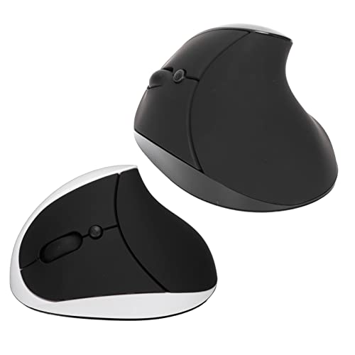 KIMISS Linkshändige Ergonomische Maus 2,4 G Drahtlose Vertikale Maus mit USB -Adapter - Wiederaufladbare PC, DPI Linkshändige Benutzer (Schwarz und weiß) Bild 3