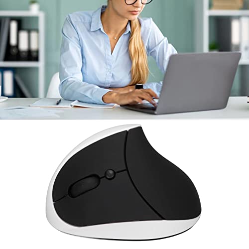 KIMISS Linkshändige Ergonomische Maus 2,4 G Drahtlose Vertikale Maus mit USB -Adapter - Wiederaufladbare PC, DPI Linkshändige Benutzer (Schwarz und weiß) Bild 4