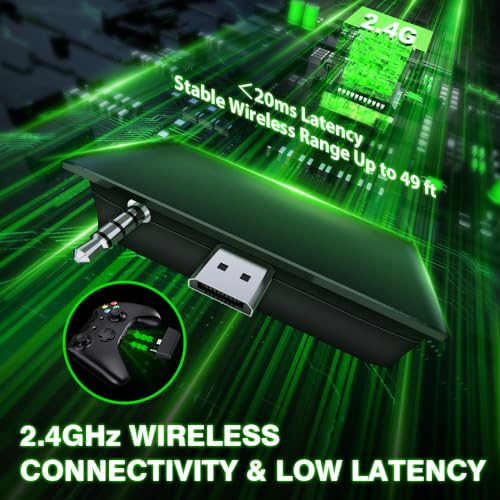 WolfLawS X3 Wireless Gaming Headset für Xbox Series X|S, Xbox One, PS5, PC, Mac, Switch - Bluetooth Kopfhörer mit Noise Cancelling Mikrofon, 60H Spielzeit, Niedrige Latenz, Leicht für Gamer Bild 2