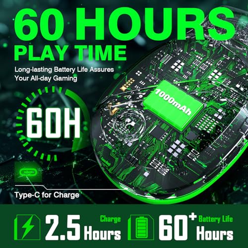 WolfLawS X3 Wireless Gaming Headset für Xbox Series X|S, Xbox One, PS5, PC, Mac, Switch - Bluetooth Kopfhörer mit Noise Cancelling Mikrofon, 60H Spielzeit, Niedrige Latenz, Leicht für Gamer Bild 3