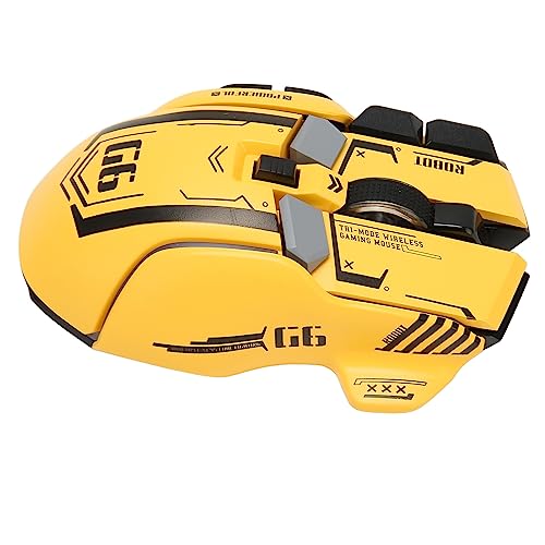 KIMISS Wireless Maus -Laptop -Gaming Gaming Maus 2,4 G Wired 3 Modus 5 DPI Game mit 11 RGB Licht (Yellow) Bild 3