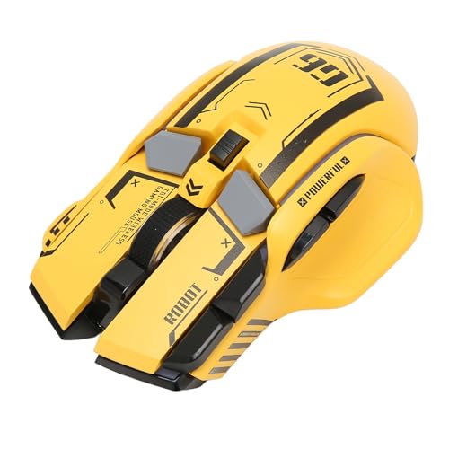 KIMISS Wireless Maus -Laptop -Gaming Gaming Maus 2,4 G Wired 3 Modus 5 DPI Game mit 11 RGB Licht (Yellow) Bild 4
