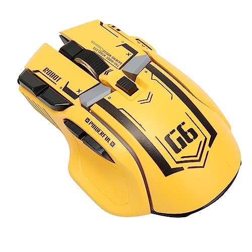 KIMISS Wireless Maus -Laptop -Gaming Gaming Maus 2,4 G Wired 3 Modus 5 DPI Game mit 11 RGB Licht (Yellow) Bild 5