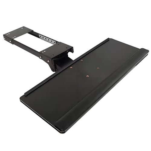 Ergonomische Tastaturablage unter dem Schreibtisch mit verstellbarer Höhe und Winkel, 75 x 25 cm, inkl. Handgelenkauflage für Maus, perfekt für Heimbüro und Gaming-Setup Bild 1