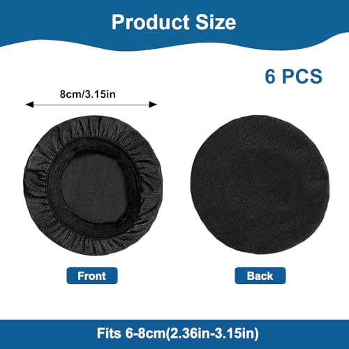 6 Stück Dehnbare waschbare Kopfhörer-Abdeckungen, Kopfhörer Schutz überzug, Kopfhörer Überzug, Ohrpolster Abdeckungen, für Fitnessstudio, Gaming, Schützen Sie Das Headset, Schwarz (6 bis 8 cm) Bild 2