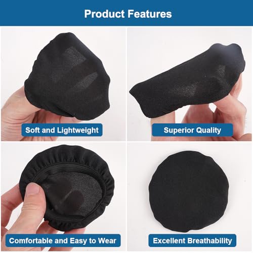 6 Stück Dehnbare waschbare Kopfhörer-Abdeckungen, Kopfhörer Schutz überzug, Kopfhörer Überzug, Ohrpolster Abdeckungen, für Fitnessstudio, Gaming, Schützen Sie Das Headset, Schwarz (6 bis 8 cm) Bild 3