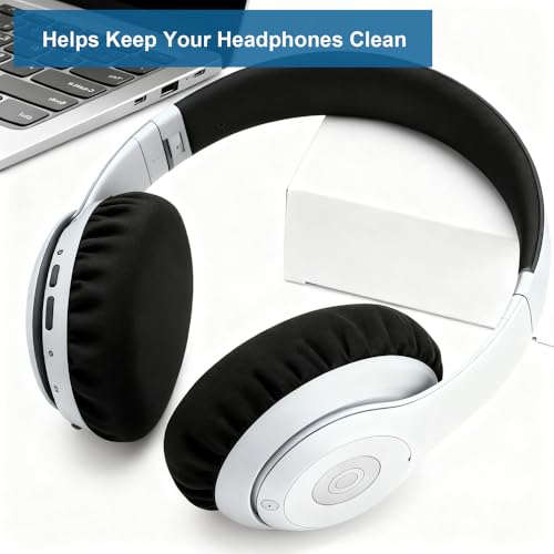 6 Stück Dehnbare waschbare Kopfhörer-Abdeckungen, Kopfhörer Schutz überzug, Kopfhörer Überzug, Ohrpolster Abdeckungen, für Fitnessstudio, Gaming, Schützen Sie Das Headset, Schwarz (6 bis 8 cm) Bild 6