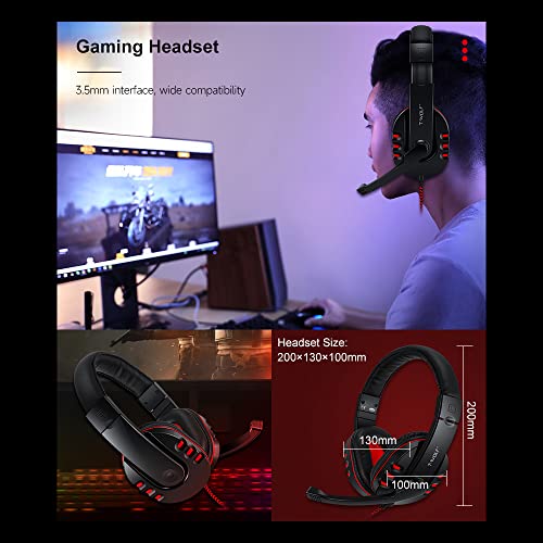 Ejoyous T-Wolf TF800 Gaming Set, 4-teiliges Gaming Set mit 104 Tasten Tastatur 4-Farben LED Maus Headset Mousepad für PC XBO X Switch Bild 4