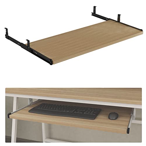 Verstellbare, ergonomische Tastaturablage, 52/65/75 x 25 cm, schiebbar unter dem Schreibtisch, kompatibel mit Maus-Schublade, reduziert Ermüdung, perfekt für Heimbüro und Gaming-Setup Bild 1