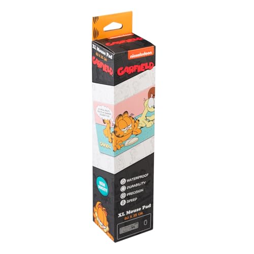 Grupo Erik Gaming Mauspad XXL Garfield Mousepad Groß - Gaming Mousepad XXL - Mauspad Gaming - rutschfeste Unterseite, Wasserabweisend und verstärkte Kanten - Geschenke Fanartikel Bild 2