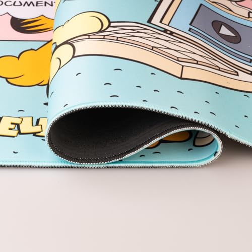 Grupo Erik Gaming Mauspad XXL Garfield Mousepad Groß - Gaming Mousepad XXL - Mauspad Gaming - rutschfeste Unterseite, Wasserabweisend und verstärkte Kanten - Geschenke Fanartikel Bild 4