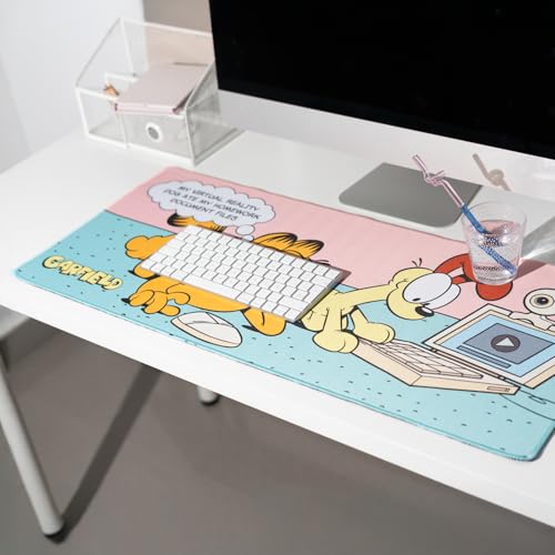 Grupo Erik Gaming Mauspad XXL Garfield Mousepad Groß - Gaming Mousepad XXL - Mauspad Gaming - rutschfeste Unterseite, Wasserabweisend und verstärkte Kanten - Geschenke Fanartikel Bild 6