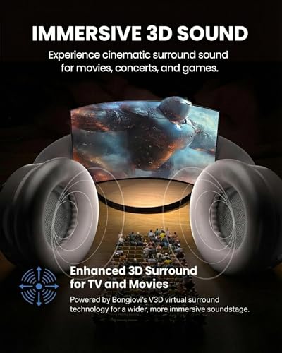 Avantree Eon 3D – 7.1 Virtueller Surround Sound Kabellose Over-Ear Kopfhörer für TV, Bluetooth Kopfhörer mit Ladestation Bild 2