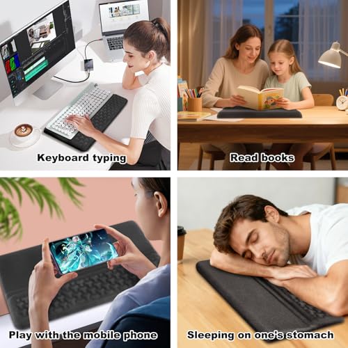 Ergonomisches Mauspad & Tastatur unterlage mit Handballenauflage, Memory Foam Wrist Rest Set, Rutschfest Ergonomie Maus Handgelenkauflage Gel Mousepad für Büro Computer Tippen Gaming Bild 7