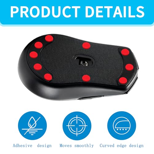 60 Stück Mouse Skates Set für Logitech G PRO Wireless – Ultra-schnelle maus skates, perfekt für Gaming und Büro, mit abgerundeten Kanten und optimalen Gleiteigenschaften, rote Ausführung Bild 3