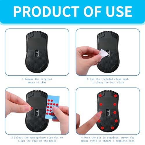 60 Stück Mouse Skates Set für Logitech G PRO Wireless – Ultra-schnelle maus skates, perfekt für Gaming und Büro, mit abgerundeten Kanten und optimalen Gleiteigenschaften, rote Ausführung Bild 4