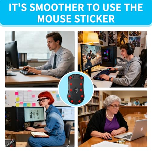 60 Stück Mouse Skates Set für Logitech G PRO Wireless – Ultra-schnelle maus skates, perfekt für Gaming und Büro, mit abgerundeten Kanten und optimalen Gleiteigenschaften, rote Ausführung Bild 7