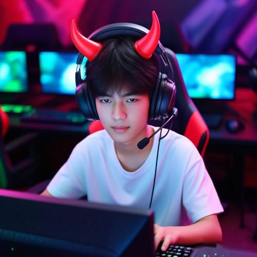 Denash PC Gaming Headset Gaming Headset, Rauschreduzierung über Ohrhörer -Kopfhörer mit MIC, RGB Luminous, High Definition, Immersives Erlebnis (Schwarz Rot) Bild 7