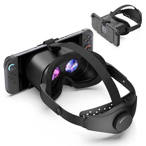 Verbessertes VR-Headset für Nintendo Switch 2, Switch 2 Virtual Reality VR-Brille mit verstellbaren HD-Linsen und komfortablem Kopfband, Virtual Boy 3D-Brille für Switch 2 Zubehör (Schwarz) Bild 1