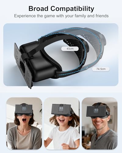 Verbessertes VR-Headset für Nintendo Switch 2, Switch 2 Virtual Reality VR-Brille mit verstellbaren HD-Linsen und komfortablem Kopfband, Virtual Boy 3D-Brille für Switch 2 Zubehör (Schwarz) Bild 5