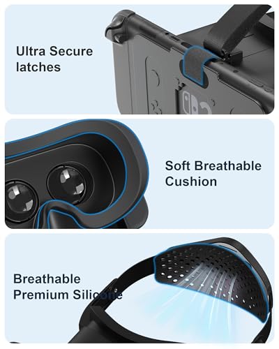 Verbessertes VR-Headset für Nintendo Switch 2, Switch 2 Virtual Reality VR-Brille mit verstellbaren HD-Linsen und komfortablem Kopfband, Virtual Boy 3D-Brille für Switch 2 Zubehör (Schwarz) Bild 6