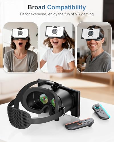 VR Headset für Nintendo Switch 2 (2025), Switch 2 Virtual Reality VR Brille mit verstellbaren HD-Linsen und komfortablem Kopfband, Labo VR-Kit für Switch 2 Zubehör, Schwarz & Weiß Bild 4