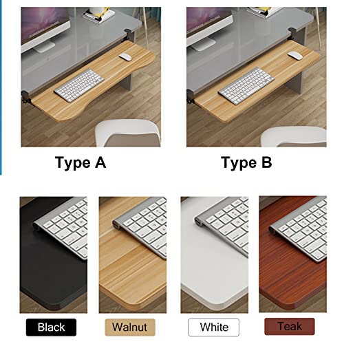 Tastatur- und Maus-Erweiterungsablage in voller Größe – verschiebbare Tastaturablage mit Klemmhalterung – Walnussholz-Finish, 52 x 25 cm – ideal für Home Office und Gaming Setup Bild 3