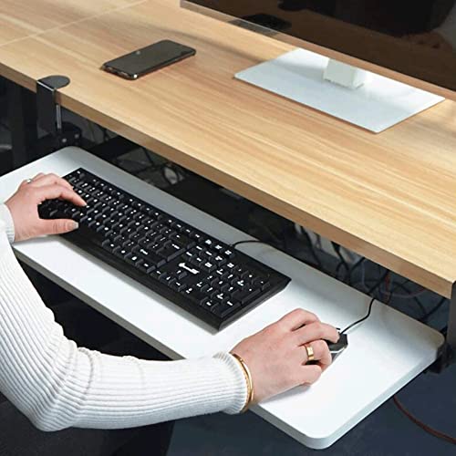 Er Schreibtisch-Verlängerungsklemme für Tastaturablage, verstellbare ausziehbare Plattform für Tastatur und Maus, 52 x 25 cm, perfekt für Home Office & Gaming Setup Bild 3