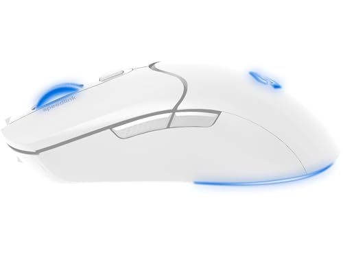 Speedlink Velox - Wireless RGB Gaming Maus kabellos mit Akku wiederaufladbar USB-C, 4800dpi, programmierbar, leicht, PixArt PAW3212, 2.4G USB-A Nano Empfänger, farbige LED Beleuchtung, weiß Bild 3