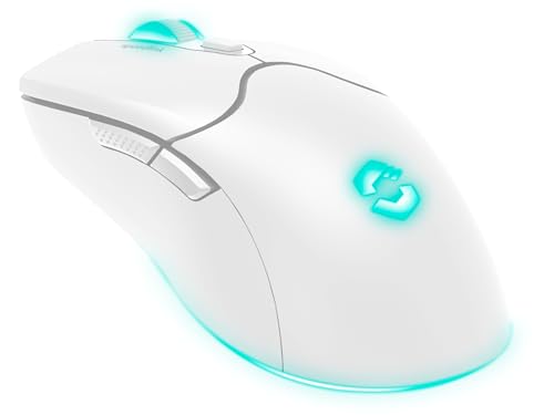 Speedlink Velox - Wireless RGB Gaming Maus kabellos mit Akku wiederaufladbar USB-C, 4800dpi, programmierbar, leicht, PixArt PAW3212, 2.4G USB-A Nano Empfänger, farbige LED Beleuchtung, weiß Bild 4
