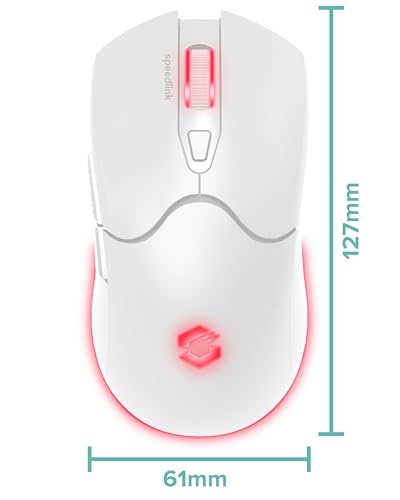 Speedlink Velox - Wireless RGB Gaming Maus kabellos mit Akku wiederaufladbar USB-C, 4800dpi, programmierbar, leicht, PixArt PAW3212, 2.4G USB-A Nano Empfänger, farbige LED Beleuchtung, weiß Bild 5