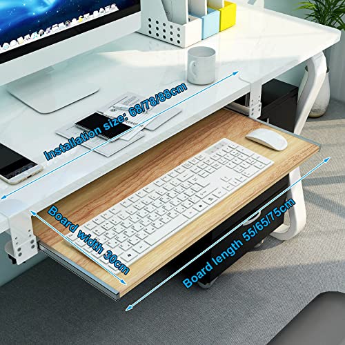 Er Schreibtischverlängerung für Tastatur & Maus - Tastaturablage aus Holz unter dem Schreibtisch mit C-Klemme - ohne Bohren - perfekt für Home Office & Gaming Setup Bild 2