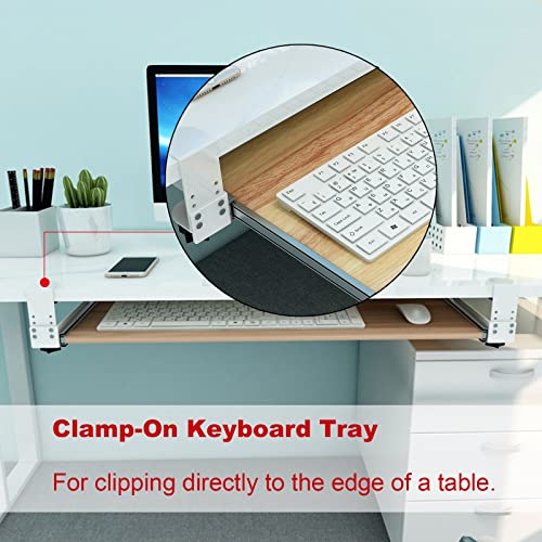 Er Schreibtischverlängerung für Tastatur & Maus – Holzuntertisch-Tastaturablage mit C-Klemme – ohne Bohren – perfekt für Home Office & Gaming Setup Bild 5