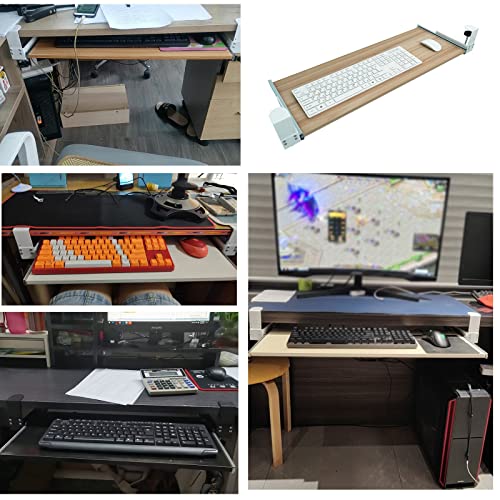 Er Schreibtischverlängerung für Tastatur & Maus – Holzuntertisch-Tastaturablage mit C-Klemme – ohne Bohren – perfekt für Home Office & Gaming Setup Bild 6