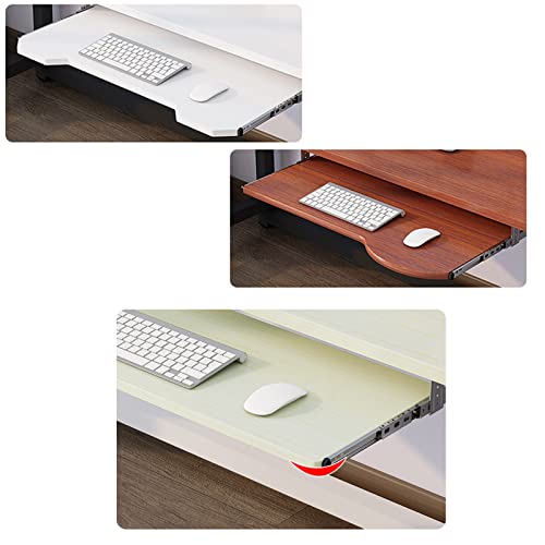 Er Tastatur- und Maus-Plattform, 35,6 cm leise Schienen, verstellbare Schiebeablage, B-Teak-Finish, 60 x 27 cm, perfekt für Home Office & Gaming Bild 7