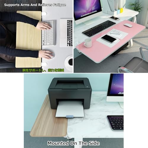 Er Faltbare Tastatur und Maus Plattform Erweiterung, 90° verstellbarer Schreibtisch Platzsparer, Weiß, 55 x 25 cm - Ideal für Home Office und Gaming Setups Bild 5