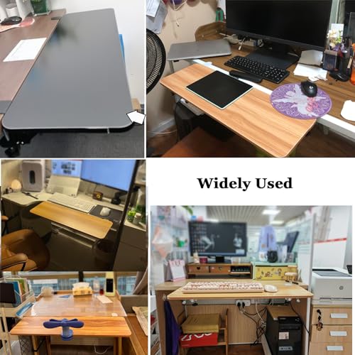 Er Schreibtischverlängerung für Computer-Tastatur und Maus-Plattformen, 90° faltbar, volle Ellenbogenstütze, Holz, 55 x 25 cm, perfekt für Home Office & Gaming Setup Bild 7