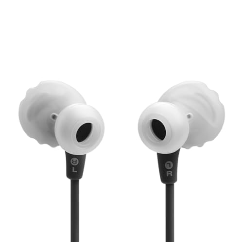 JBL Endurance Run 3 In-Ear-Sport-Kopfhörer mit Kabel, FlipHook- und TwistLock-Technologie, IP65 Wasser-/Staubschutz, JBL Pure Bass Sound, In-Line-Mikrofon und Fernbedienung, Schwarz/Grau Bild 6