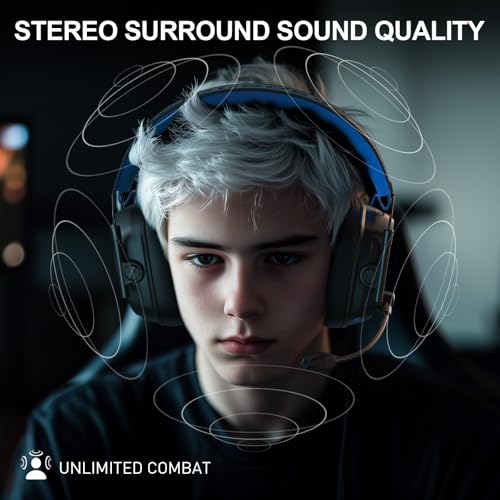 Wireless Gaming Headset für PS5, PS4, PC, Switch, Mobile,Mac, Laptop, 2.4GHz Faltbarer Gaming Bluetooth Headset mit Surround Sound, ENC Noise Cancelling Kopfhörer, LED Licht, 50 Stunden Akkulaufzeit Bild 2