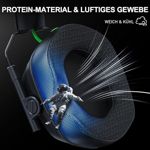 Wireless Gaming Headset für PS5, PS4, PC, Switch, Mobile,Mac, Laptop, 2.4GHz Faltbarer Gaming Bluetooth Headset mit Surround Sound, ENC Noise Cancelling Kopfhörer, LED Licht, 50 Stunden Akkulaufzeit Bild 5