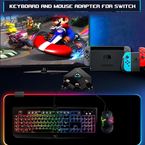 Tastatur und Maus Adapter für Nintendo Switch/PS4/PS3/Xbox One/Xbox 360 Consoles, Gaming Tastatur Maus konverter Support Custom Mapping & Mouse Sensitivity Adjustment Bild 3
