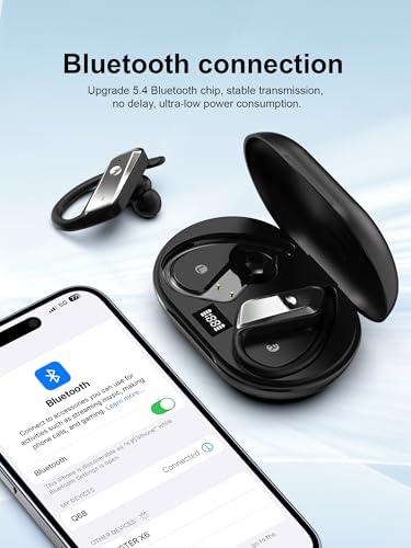 Kabellose Bluetooth-5.4-Kopfhörer, 53-Stunden-Spielzeit, Sport-Kopfhörer mit LED-Display, Over-Ear-Kopfhörer, integriertes Mikrofon, In-Ear-Headset, wasserdicht, für Workout, Laufen, Gaming Bild 3