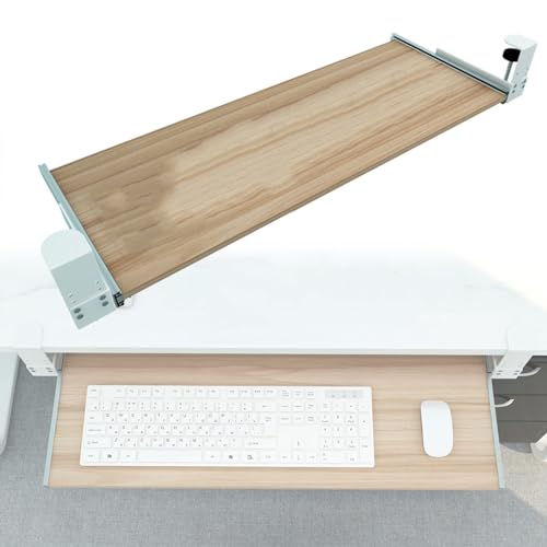 Verstellbare Tastaturablage aus Holz für Tastatur und Maus, 55 x 30 cm, ergonomisches Design für Heimbüro und Gaming-Setup Bild 1