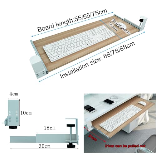 Verstellbare Tastaturablage aus Holz für Tastatur und Maus, 55 x 30 cm, ergonomisches Design für Heimbüro und Gaming-Setup Bild 2