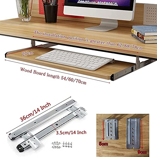 Höhenverstellbare Holz-Tastaturablage unter dem Schreibtisch mit Ablageflächen für Maus und Tastatur, ergonomische Schreibtischverlängerung für Home Office & Gaming Bild 4