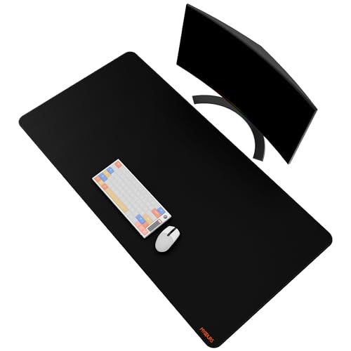 Mydours XXL Übergröße Mauspad 1200x600mm, Gaming Mousepad Groß mit Rutschfester Gummibasis, verbessert Präzision und Geschwindigkeit Schreibtischunterlage für Maus&Tastatur, Genähten Kanten, Schwarz Bild 1