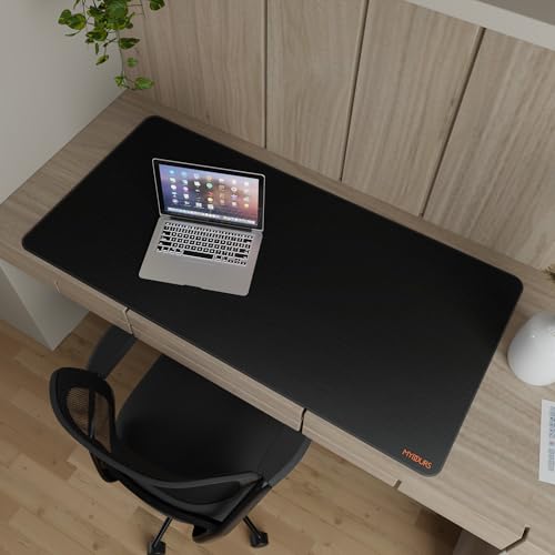 Mydours XXL Übergröße Mauspad 1200x600mm, Gaming Mousepad Groß mit Rutschfester Gummibasis, verbessert Präzision und Geschwindigkeit Schreibtischunterlage für Maus&Tastatur, Genähten Kanten, Schwarz Bild 3