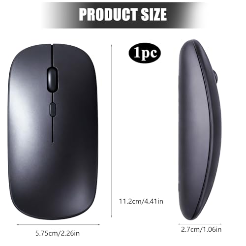 Maus Kabellos 2,4G, Bluetooth Maus, Leises Design, USB Funkmaus, Ergonomische Drahtlose Funkmaus für Laptops, Kompatibel mit PC, MacBook, Tablet (Grau) Bild 2